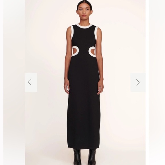 STAUD Dulce Cutout Maxi Dress in Black White - Picture 5 of 6